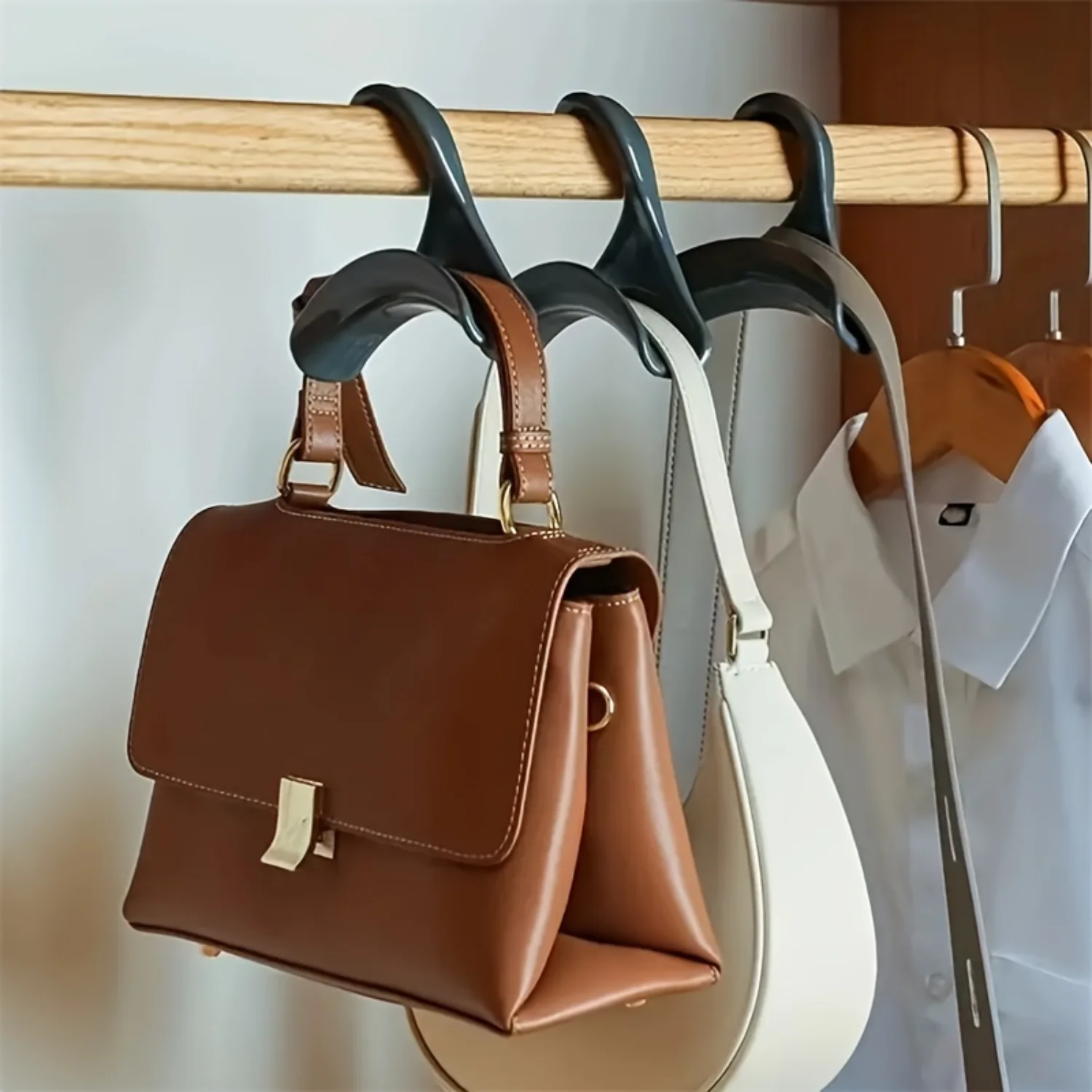 Handbag Hanger,Clothes  Arch Safety Hanger Space Saving Portable Bag Holders For Hanging Bags Shoulder Bags Ties Scarves Hats Be