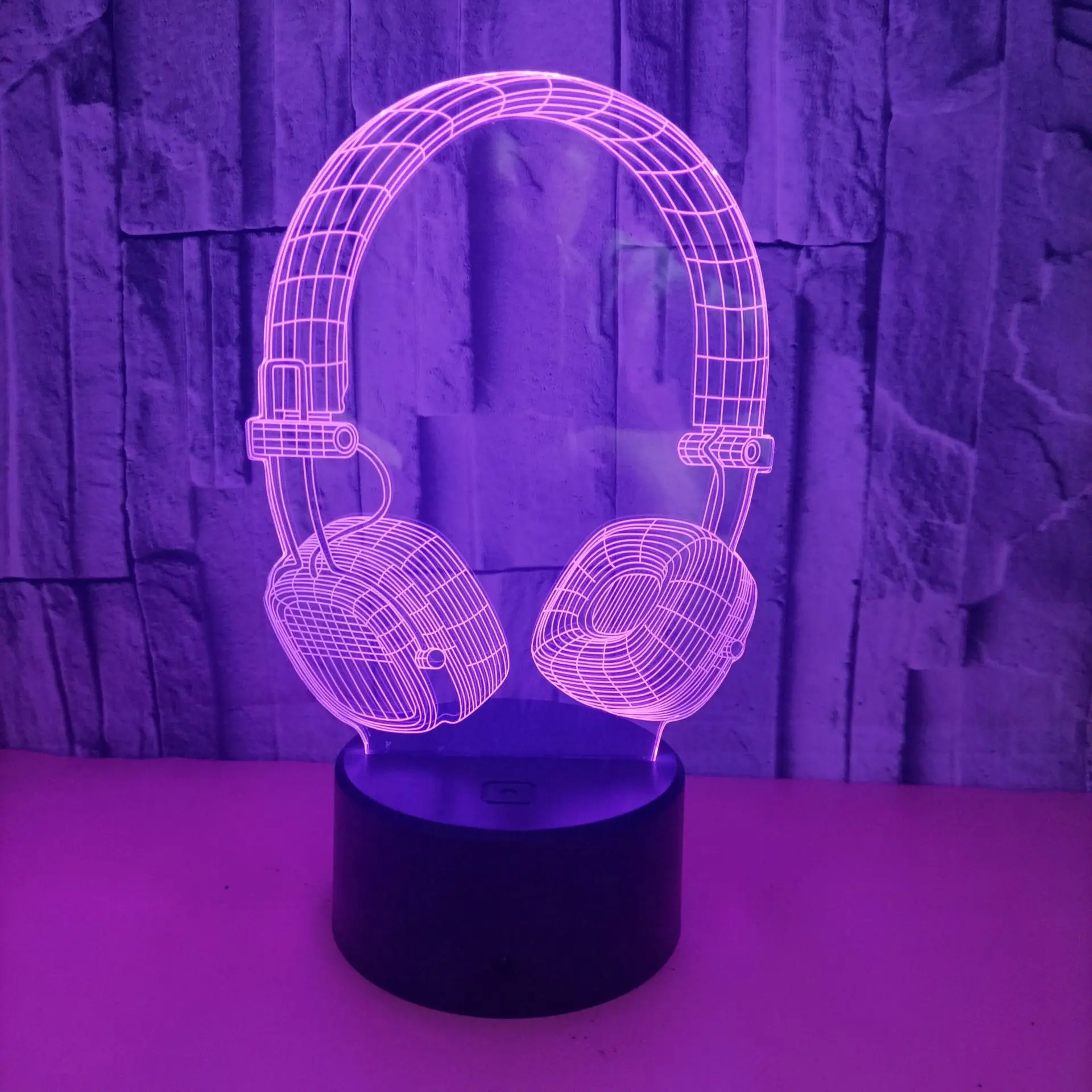 Auriculares Nighdn luz nocturna, lámpara de ilusión LED 3D, 7 colores cambiantes, decoración de iluminación para sala de juegos, regalos de cumpleaños para niños y niñas