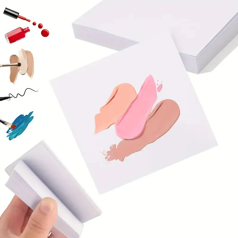 100pcs Disposable Makeup Mixing Palette Papers Makeup Mixing Palette Concealer Color Mixing Strips Foundation Blending Paper Pad