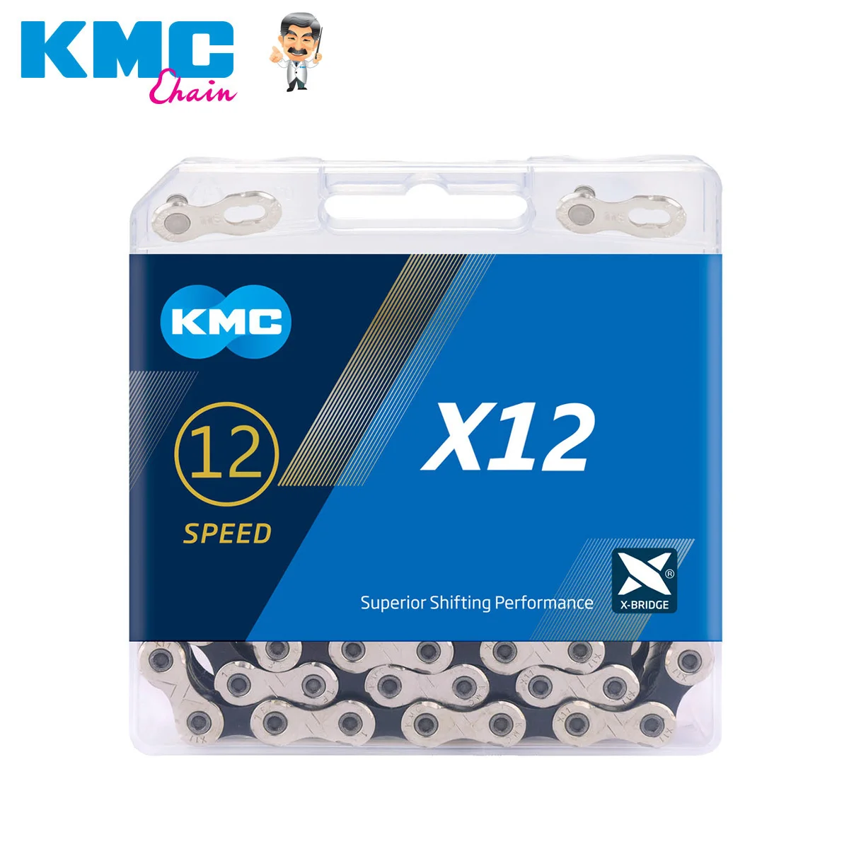 KMC X12 12 Speed MTB Bike Chain Silver Black Gold Bicycle Chain 126 Links Current 12v Chains With Magic Button for SRAM SHIMANO