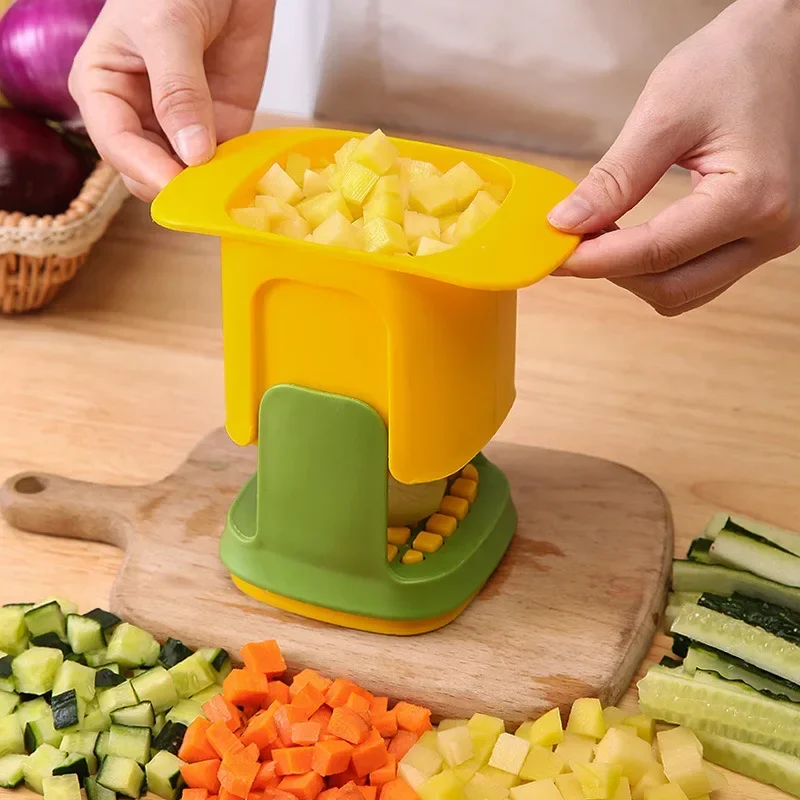 

Vegetable Chopper Dicing Slitting Tool Hand Pressure Potato Carrot Onion Dicer Slicer Chopper Chips Cutting Box Gadgets