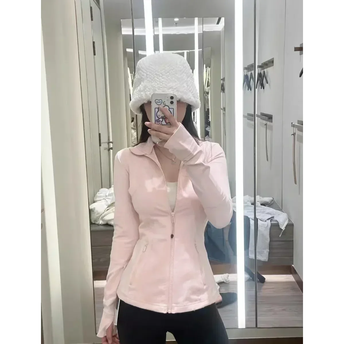 Mulheres definir jaqueta esportiva de manga longa com bolsos alta elástica fitness moldar correndo zip up jaquetas casaco de treino superior sudader