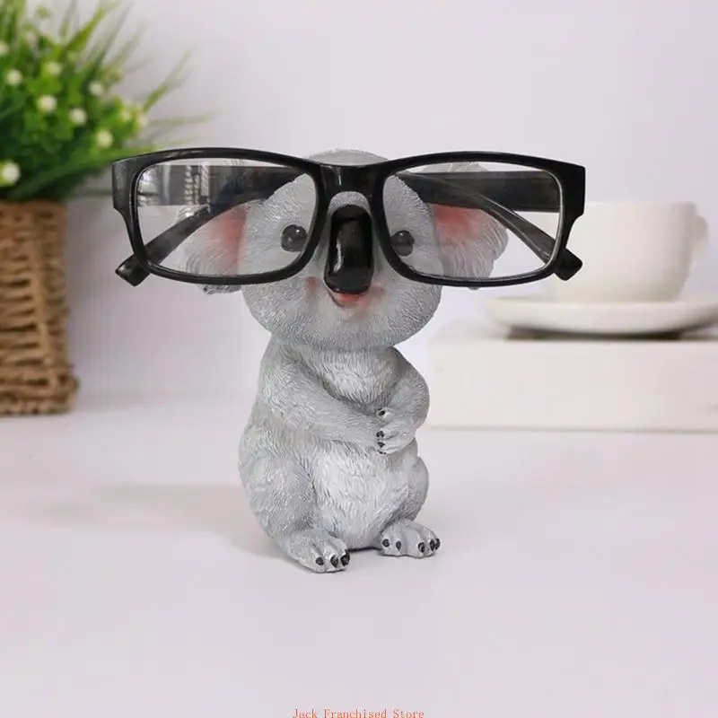 

Koala Figurines Glasses Holder Resin Animal Statues Sunglasses Eyeglasses Pen Display Stand Desktop Ornament Home