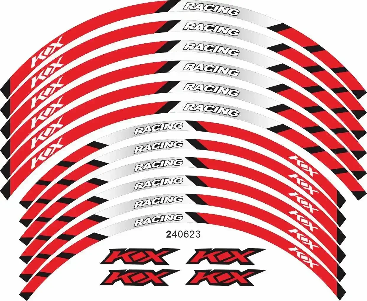 For Kawasaki KX 450 250 250F 450F 85 125 100 50 550 60 65 80 85  Motorcycle Parts Contour Wheel Decoration Decal Sticker - F