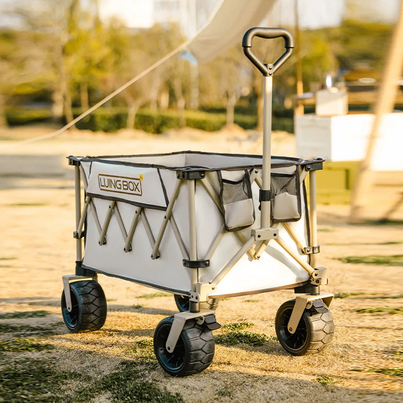 عربة التخييم LUINGBOX 600D أكسفورد قابلة للطي شديدة التحمل مع سعة كبيرة للنزهات الخارجية والمشي لمسافات طويلة والسفر