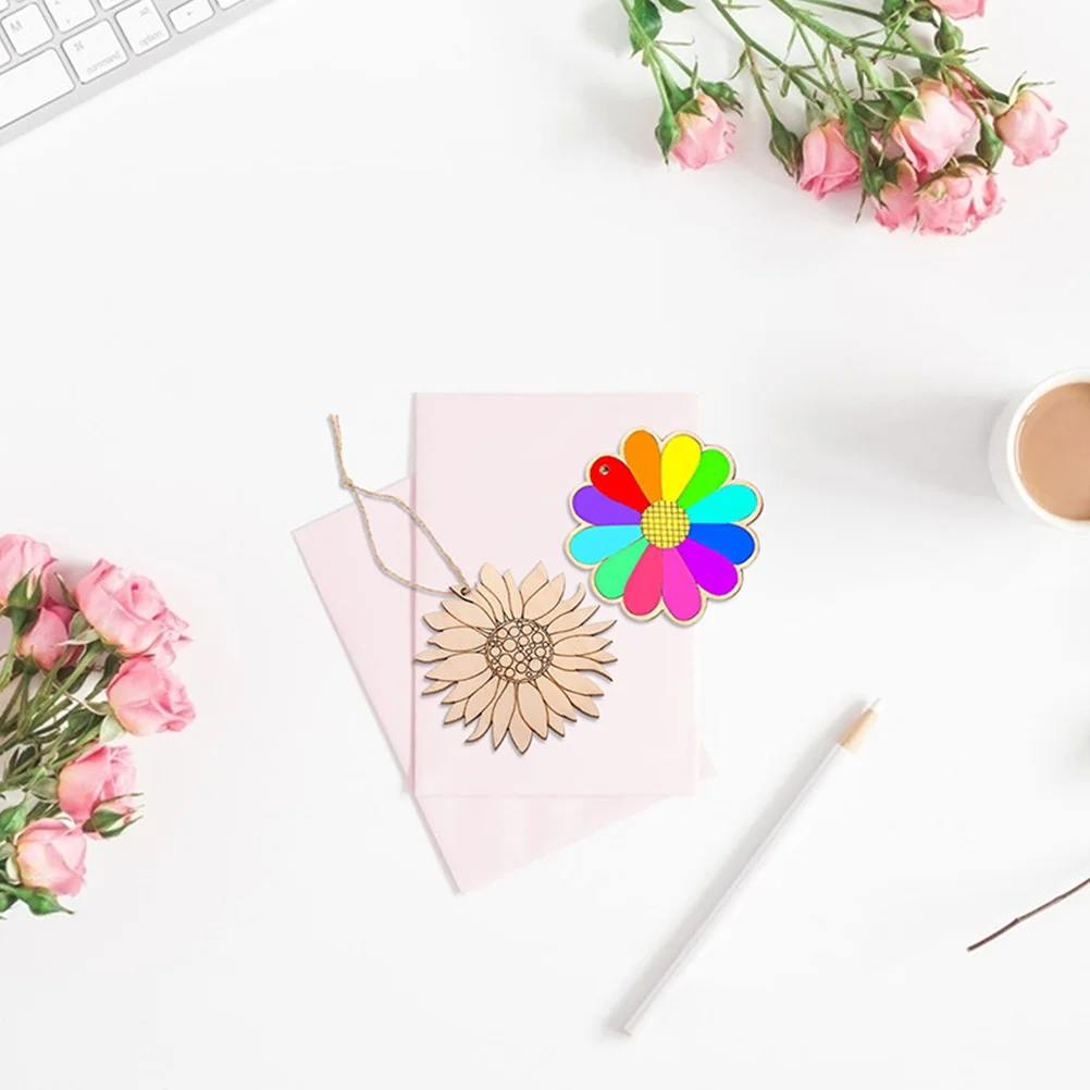 

40Pcs Unfinished Wood Cutouts Flower Shapes DIY Craft Supplies for Home Wedding Autumn Decorations Wooden Flowers for Painting