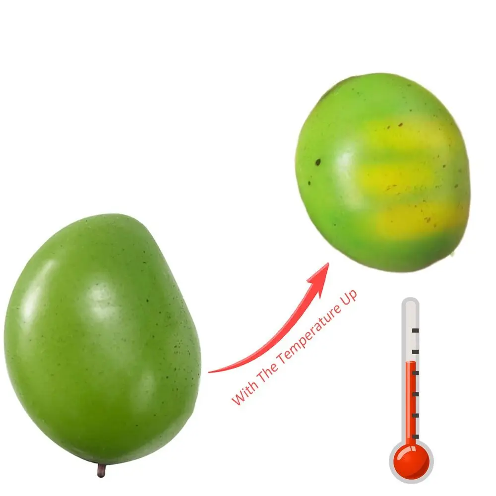 Color Changing Mango Pinching Toy Slow Rebound Simulation Mango Squi shy Toy Mochi Stress Release Decompression Toy Gift