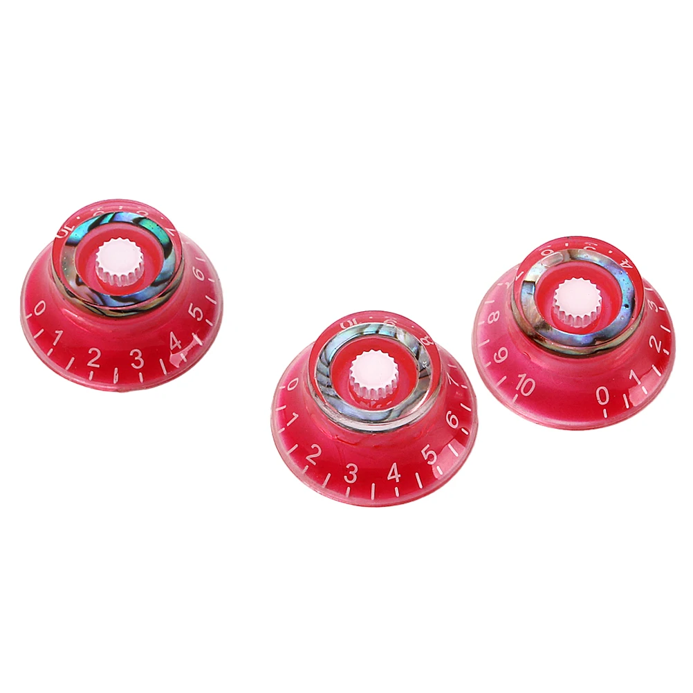 

3pcs Electric Guitar Knobs Control Cap Volume Tone Parts Accessories Pegs Flysaucer Knob Instrument Component Durability Plastic