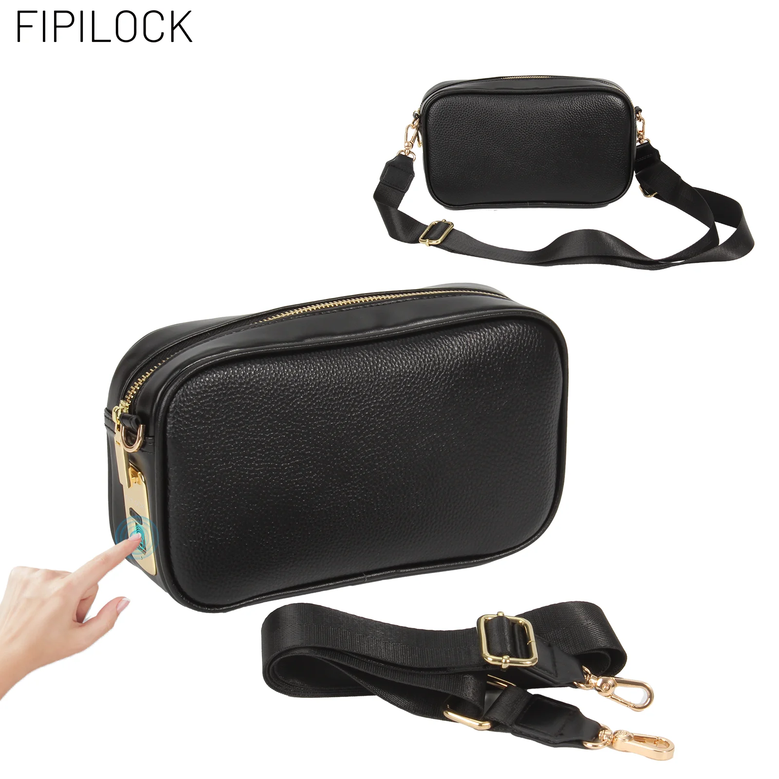 

FIPILOCK Crossbody bag Shoulder Bag Clutch Bag Tote Bag for Woman Men with Smart Fingerprint Unlock Anti-theft Latest Technology