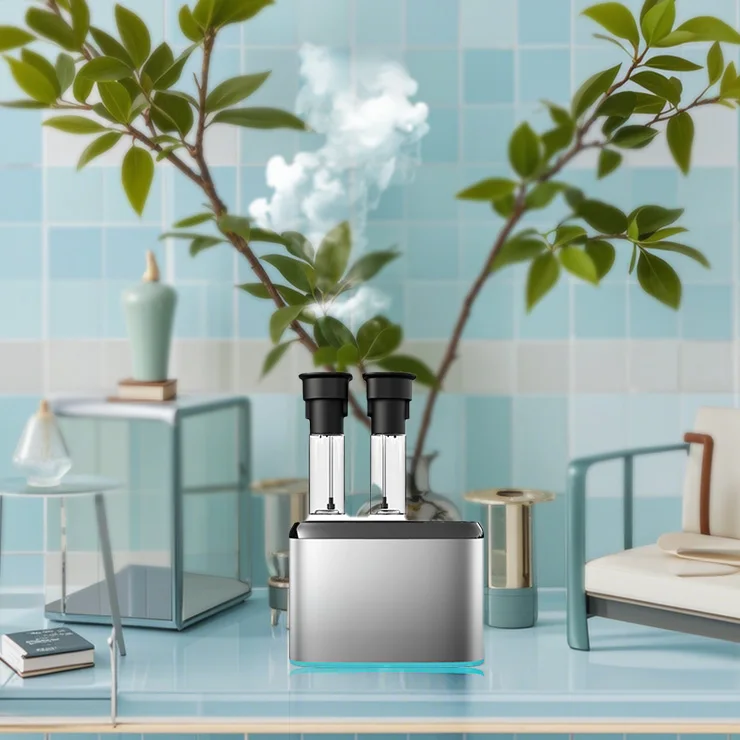 Aparato doméstico inteligente, nebulizador de aroma de aromaterapia sin agua, difusor de doble boquilla, caja de aluminio aromático, eléctrico ultrasónico