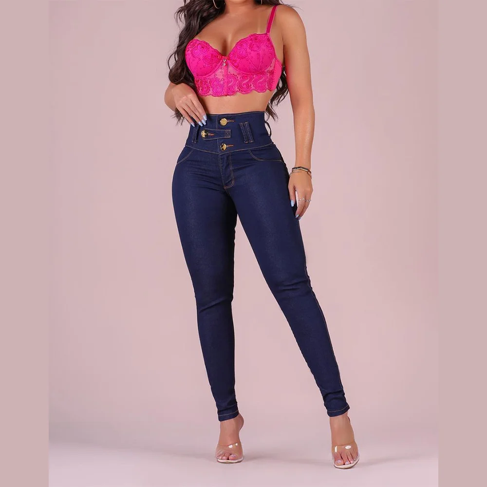 

Fashion Women High Waist Skinny Denim Pants Thin Leg Super Stretch Elastic Jeans Trousers Shaping Butt Lift Jeans