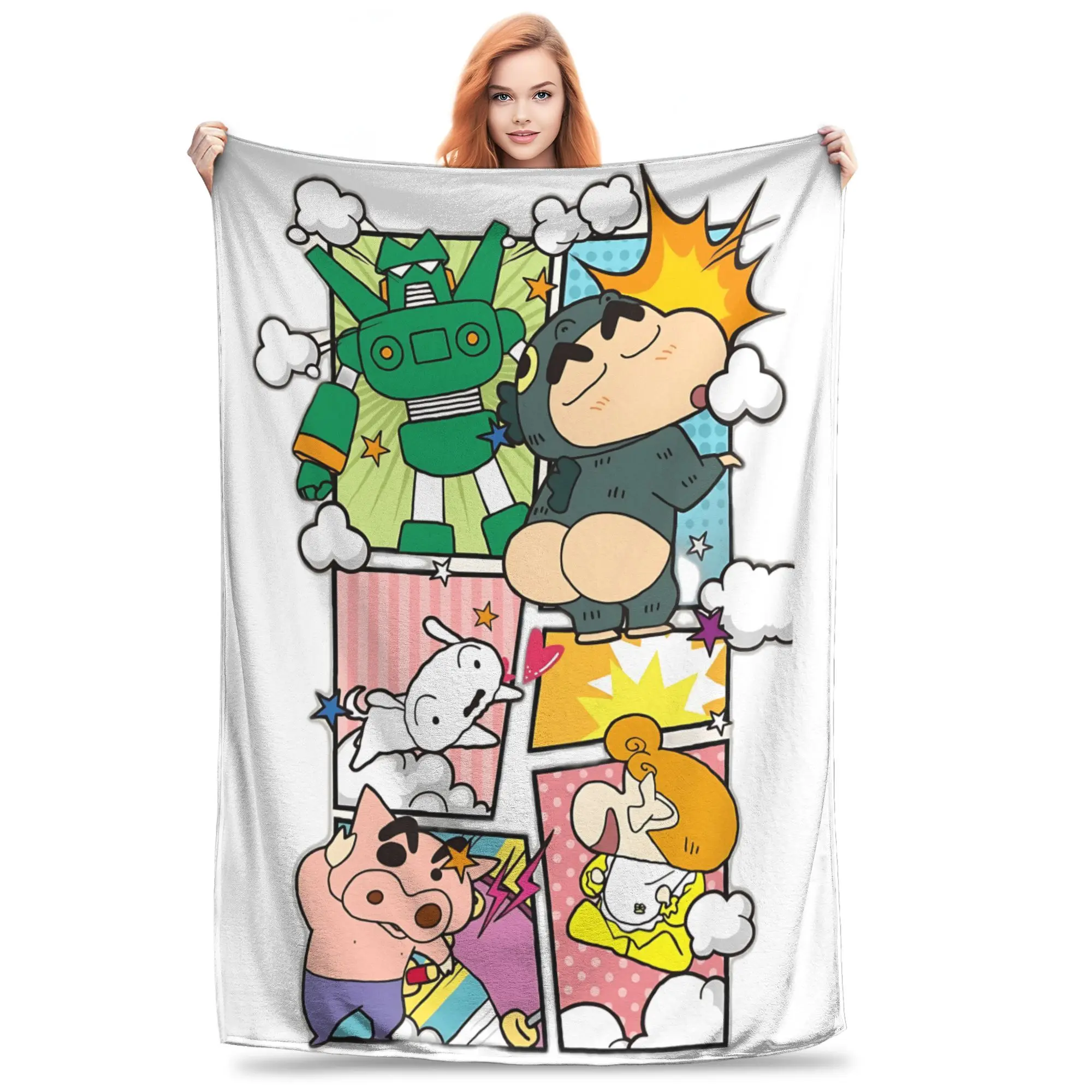 1PC Home Crayon Shin chan‌s  Blanket Throw Super Cosy Plush Living Room Sofa