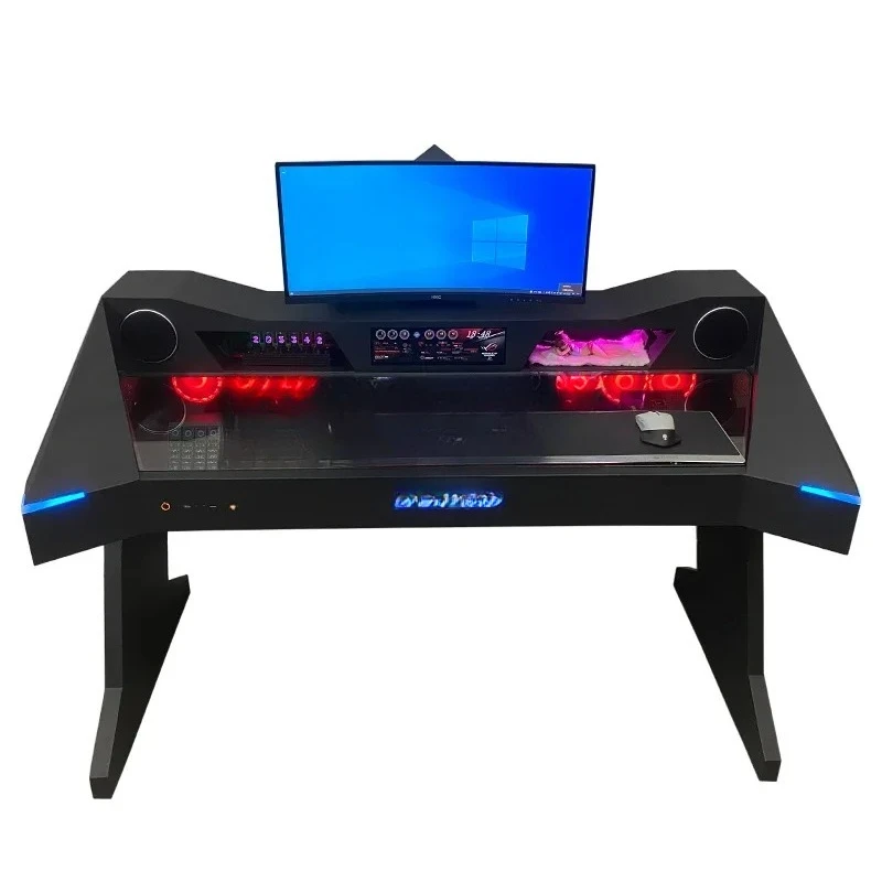 

Интегрированный стол компьютерного корпуса, полностью прозрачный, с водяным охлаждением, большой корпус специальной формы, стол для киберспорта научной фантастики