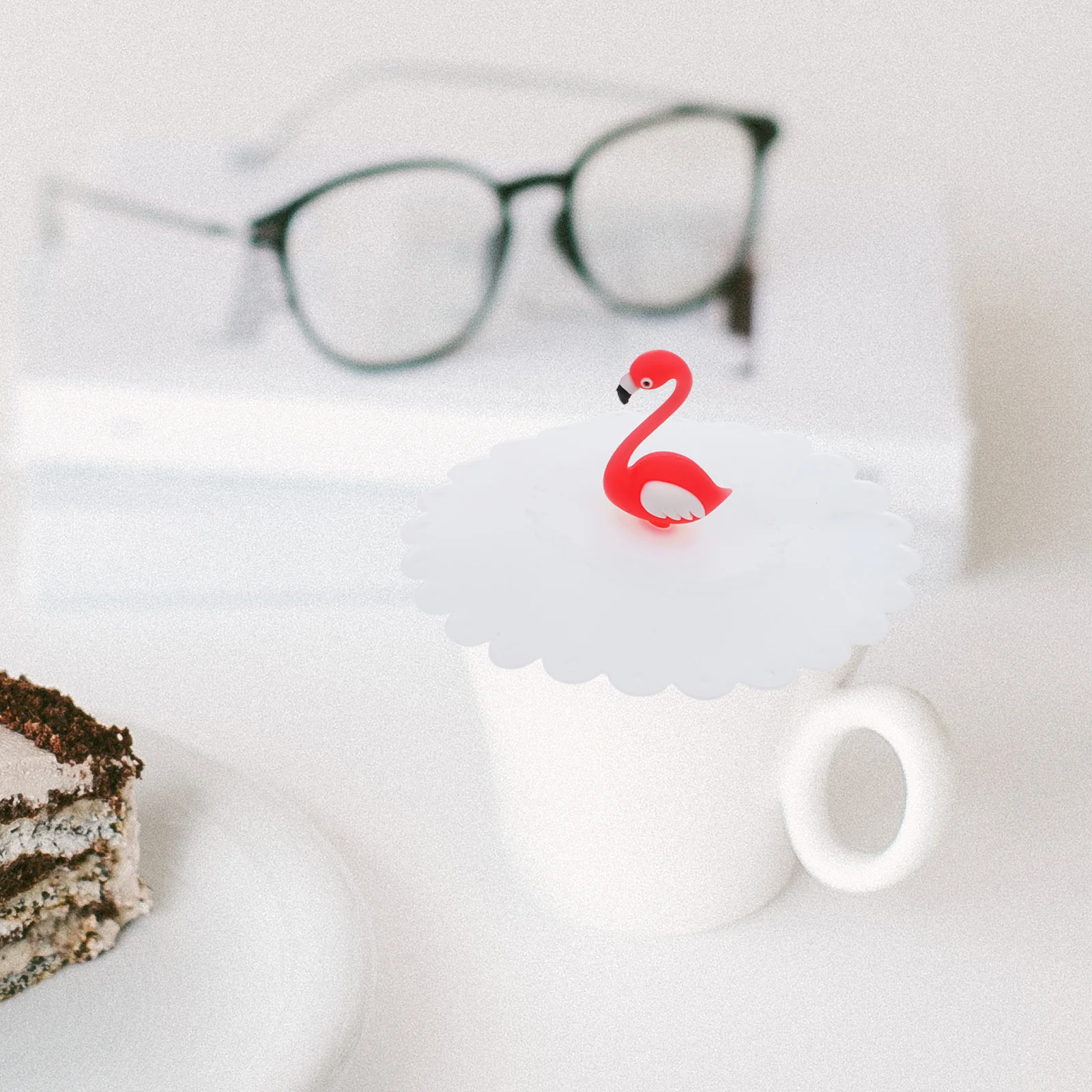 

11Cm Transparent Silicone Flamingo Cup Lid Mug Cover Heat Insulating Anti-Leak Drink Top for Warmth and Freshness Protection