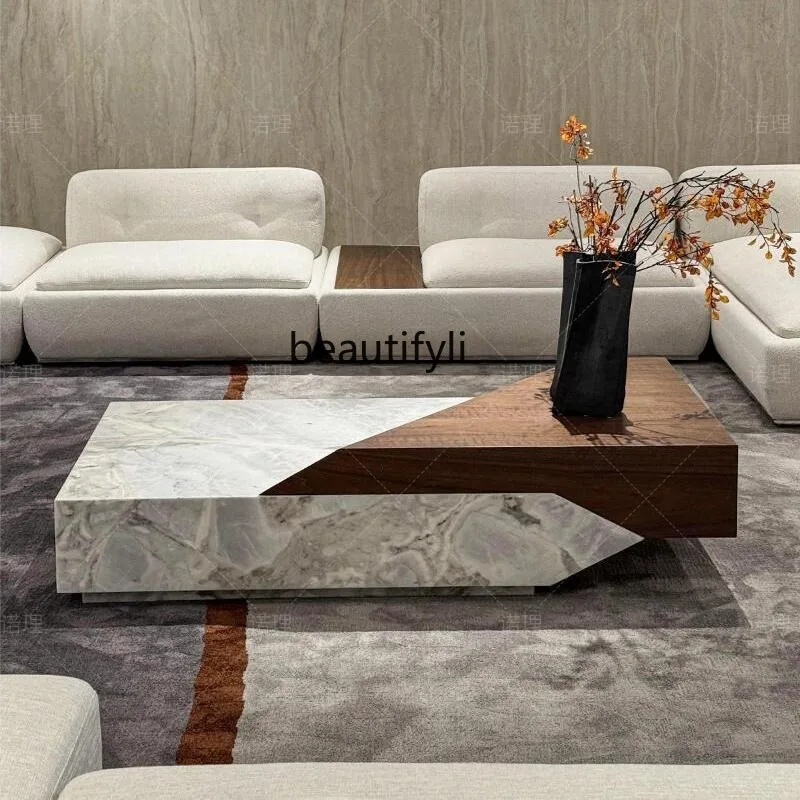 

Natural marble high-end Italian minimalist Nordic designer living room home creative architecture coffee table