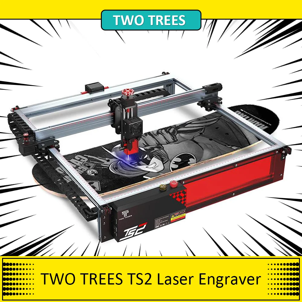 Two Trees TS2 10W Laser Engraver Auto Focus Laser Engraving Cutting Machine 450x450mm with Air Assit System Flame Detection