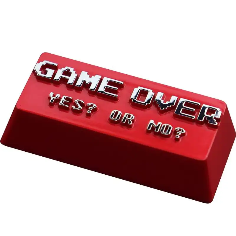 Mechanical Keyboard GAMEOVER Zinc Aluminum Alloy Personalized Enter Keycap Keystone
