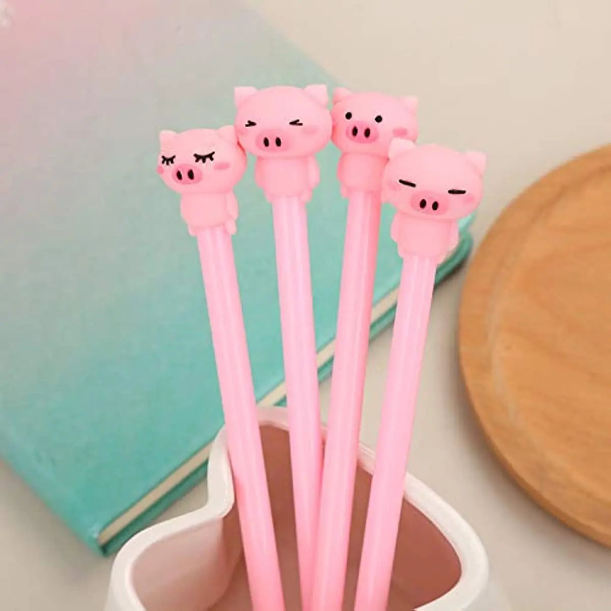 

60 Pcs Black Gel Ink Pens Set Cartoon Creative Stationery Cute Pig Pens School Prize Students Gift Children Wholesale