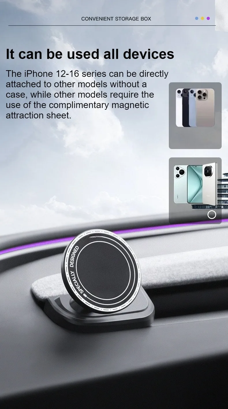 Handyhalterung für Tesla Model 3 Y Highland Juniper Stärkerer Magnetischer 360°-Halter ° Drehbarer Auto-Stützfußhalter Zubehör – Detail 10
