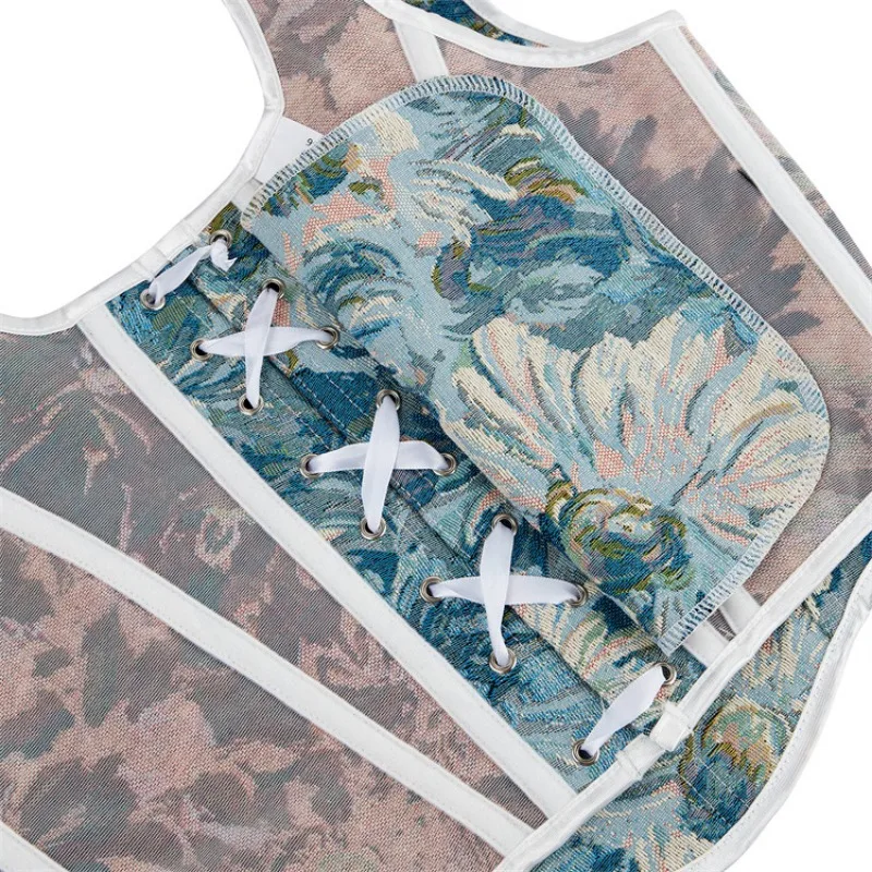 

Women Vintage Corset Crop Top Brocade Gothic Push Up Overbust Corset Bra with Straps Fashion Streetwear