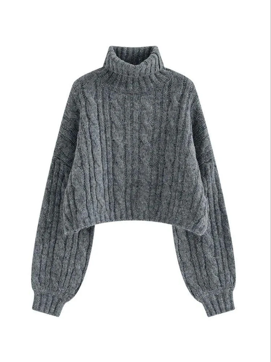 ay High Collar ort Sweater Damen Casual Loose Sle Herbst Winter Faion Chic Top Bequeme warme Thiened Long Sve