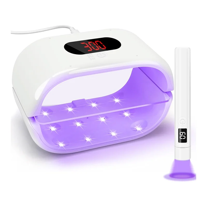 Luz A74E-UV para resina con linterna UV lateral, temporizador de 3 velocidades, pantalla Digital, lámpara de curado rápido de 36W para manualidades