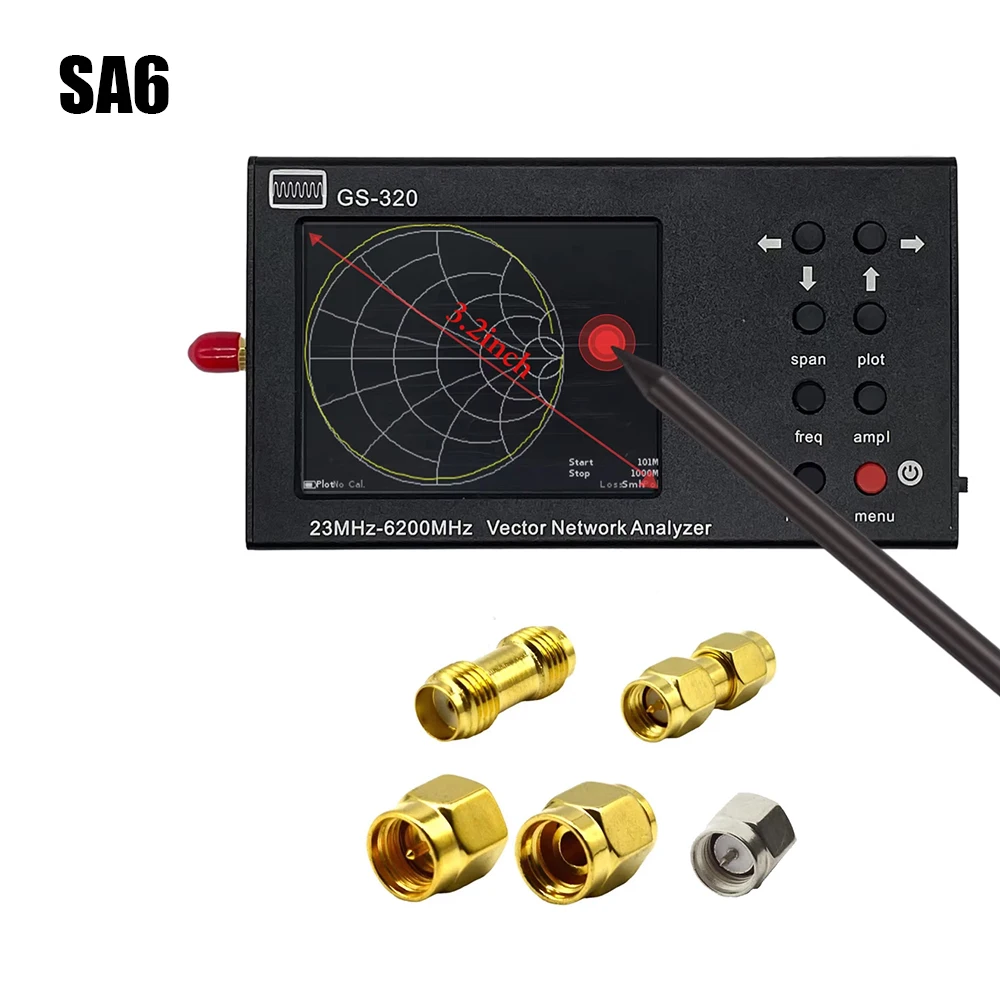 SA6 GS320 Vector Network Analyzer 6GHz RF Antenna Measuring Voltage Standing Wave Ratio Calibrator Kit Short/Open/50Ω Load HTOOL