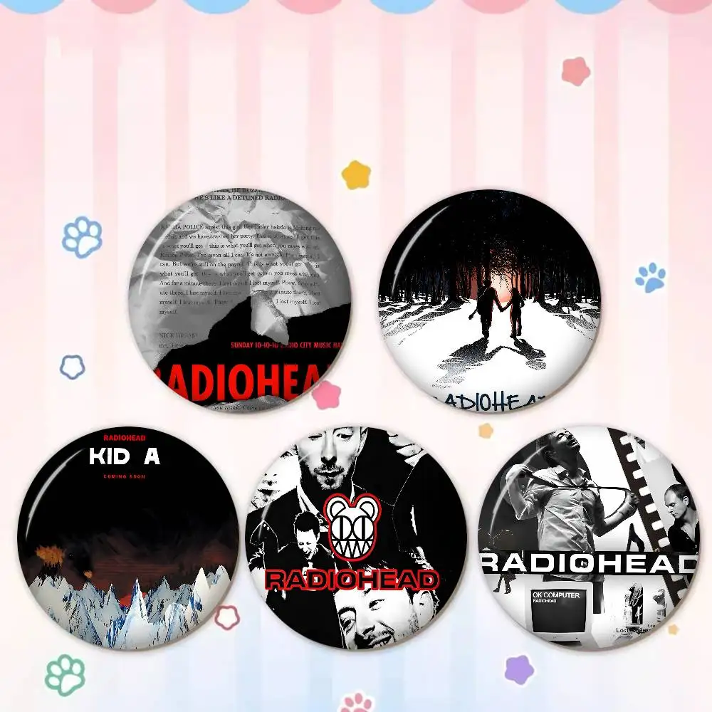 Band Radiohead Soft Button Pin Bright Printed Icon Gift For Friends Badge Collar Brooch Lapel Pin Metal