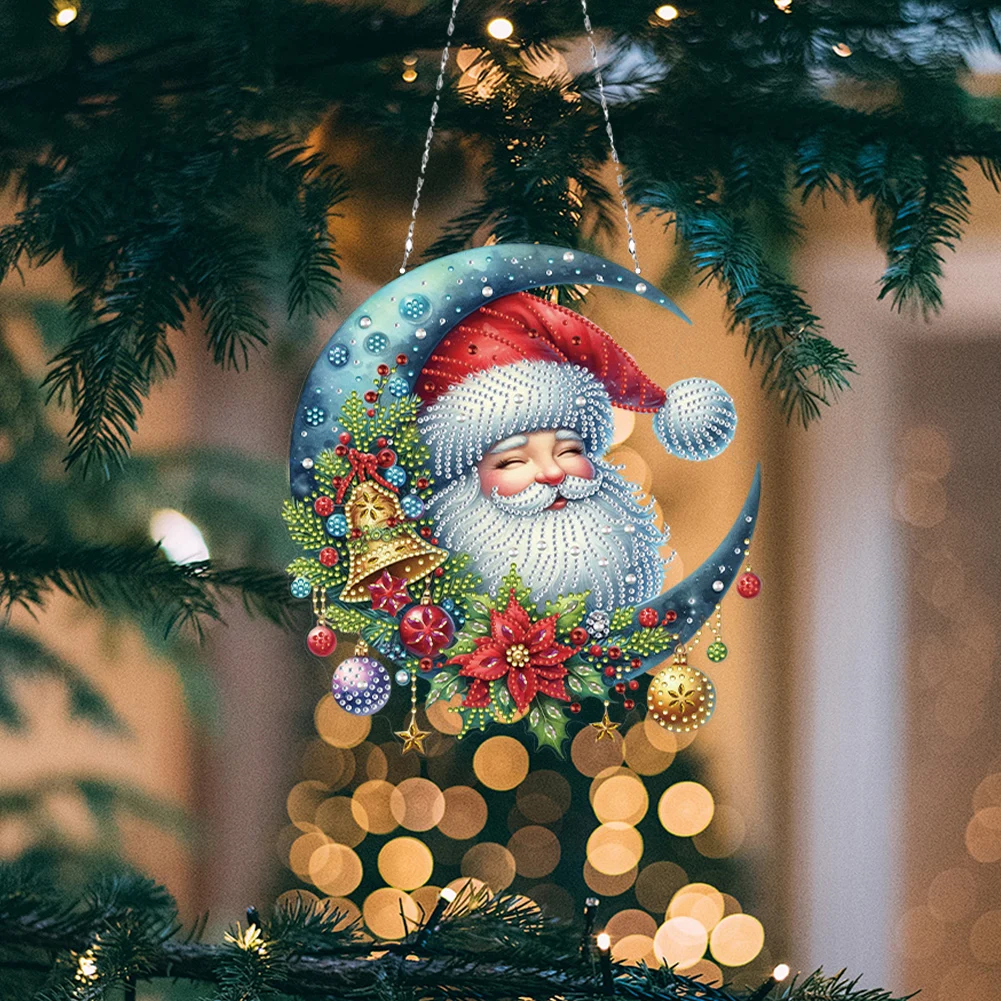 

Акриловая специальная форма Луна Санта 5D DIY алмазная живопись в горошек кулон DIY Алмазный художественный кулон комплект алмазной живописи украшения