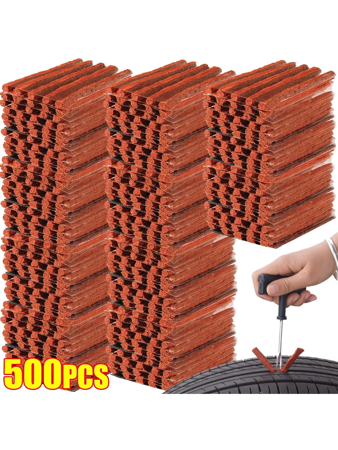 AliExpress NONE 10-500Pcs Tire Repair Strips Tubeless Rubber Stiring Glue Seals for Car Motorcycle Bike Tyre Kit Wicks Worms Tools Accessories