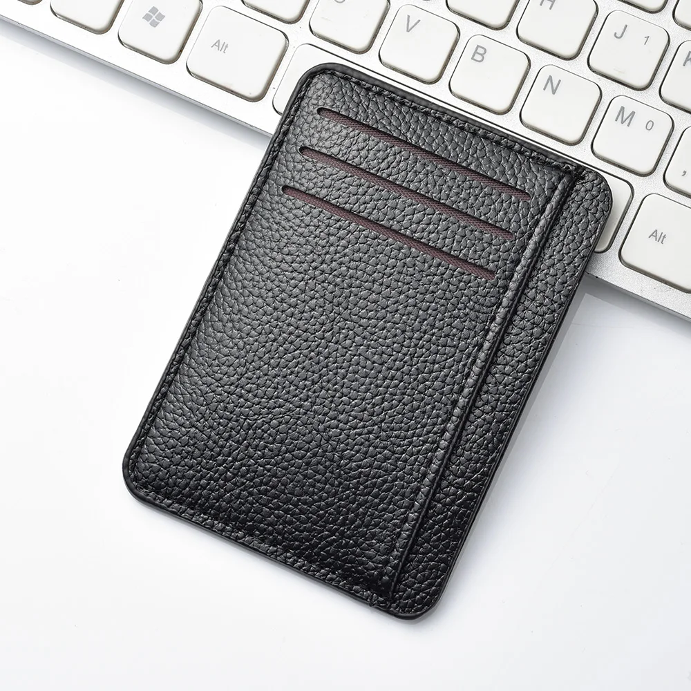 1Pc New Ultra-thin Soft Wallet PU Leather Mini Credit Card Wallet Candy Color Bank Credit Card Box Female Male Business Card Set