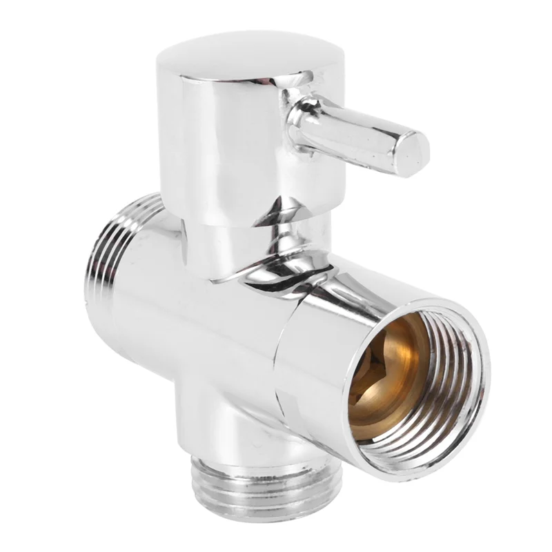 

MAKE-SOLID Diverter 3-Way Diverter Valve All 1/2 Inch IPS Shower System Spare Part, Copper Chrome Plating