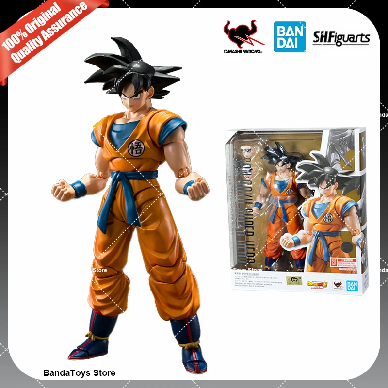 In Stock 100% Origina Bandai S.H.Figuarts Shf Dragon Ball Super Super Hero Son Goku Reissue Anime Action Collection Figure Model