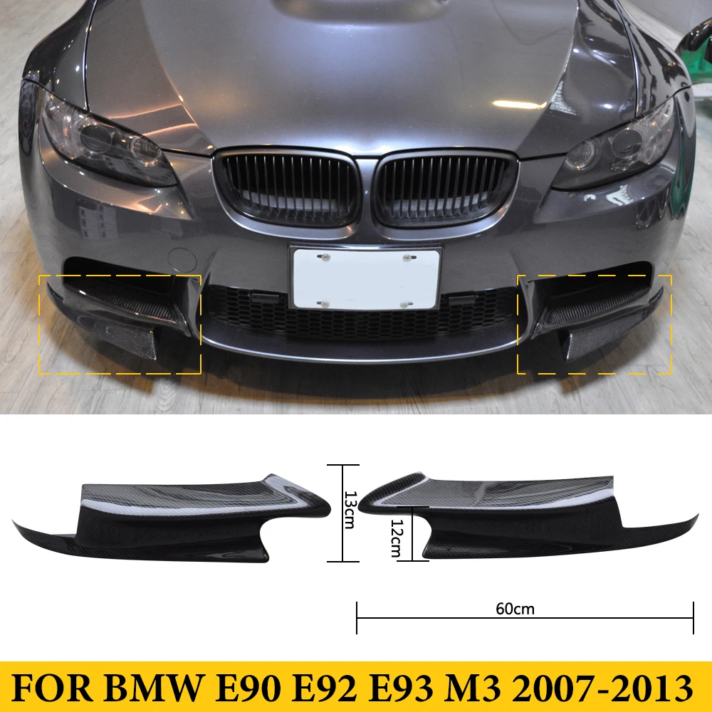 For BMW E92 E90 E93 M3 3 Series 2007-2013 Carbon Fiber Front Bumper Splitters Carnards Auto Tuning