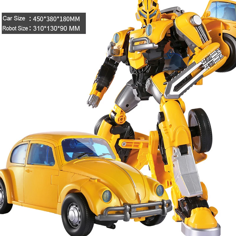 

42cm Transformation Robot Toy Action Figure Acousto-optic Inertial Yellow Car Model Boy Children Christmas Birthday Gift