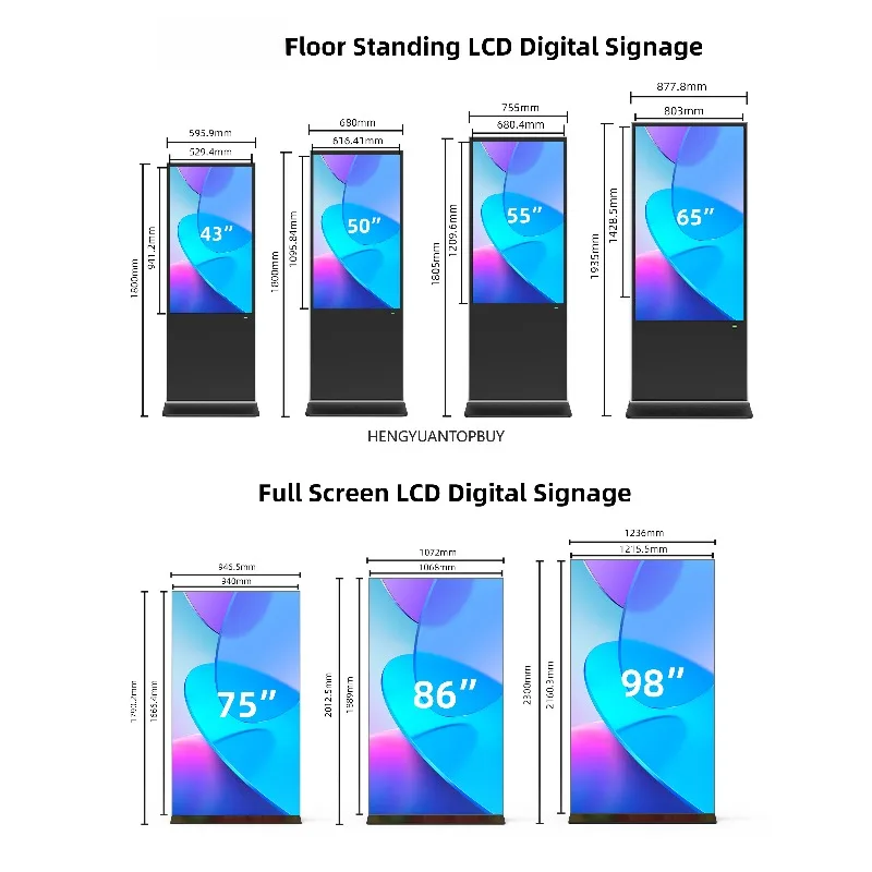 Interactive full-screen interactive ads 43 50 55 65 75 86 touchscreen kiosks