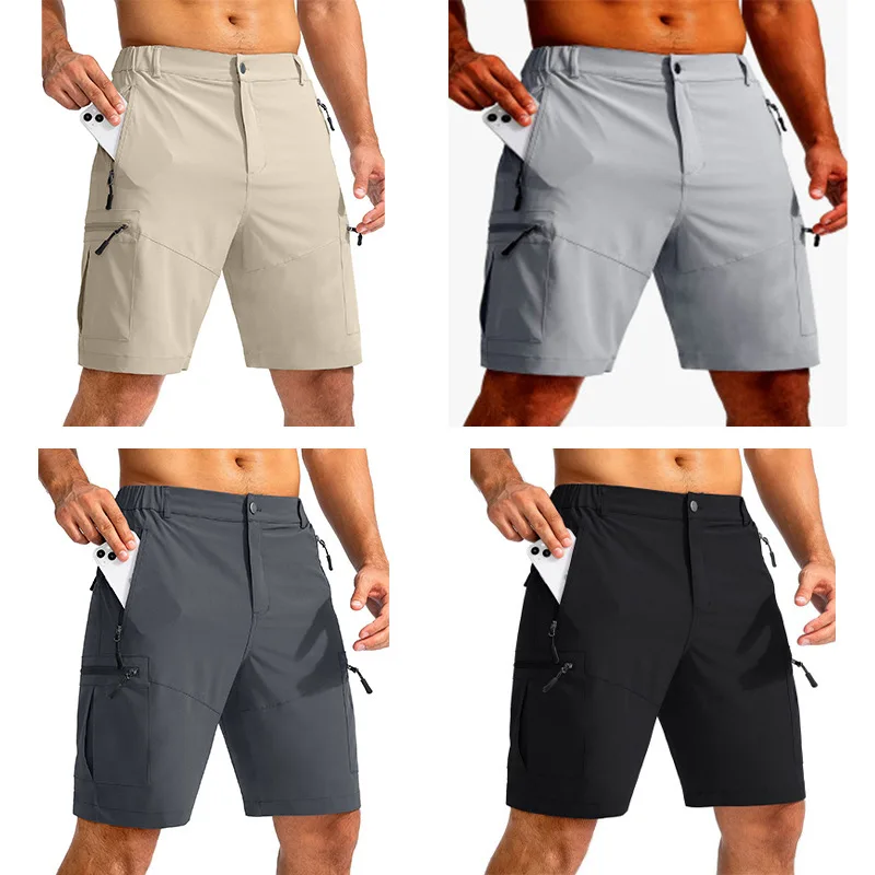 Dress Shorts Men Quick Dry Casual Bermuda Shorts Summer Ice Silk Cooling Business Zipper Fly Formal Shorts Men Work Wear Office