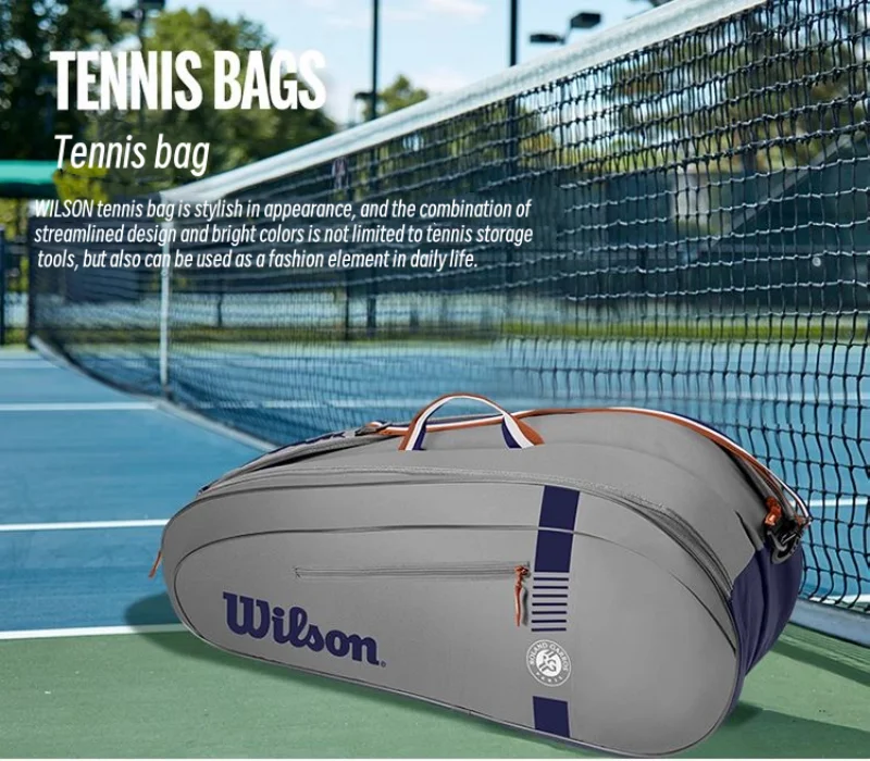 Wilson French Open Team Tennis Racket Bag Roland Garros 3/6-Pack Multi-functional Large-Capacity Racket Bags Court Tournament