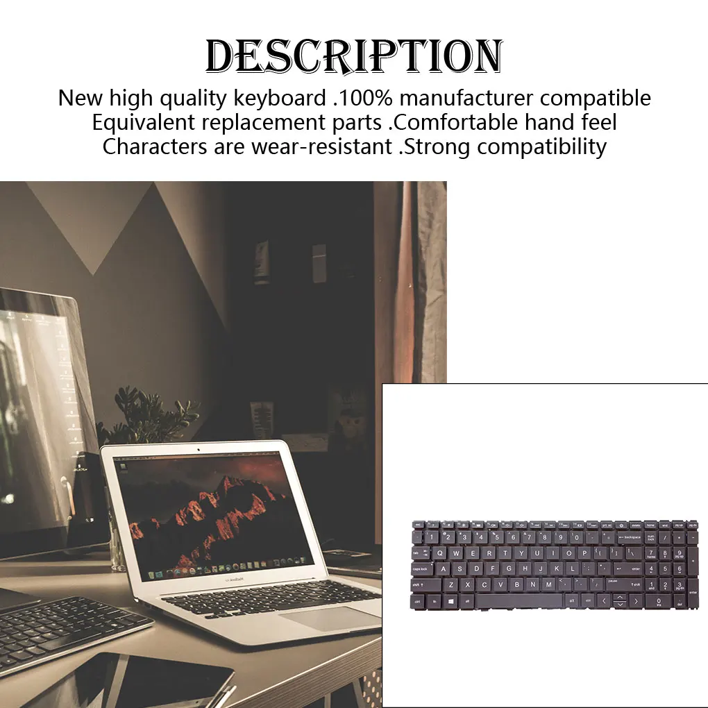 

Frame Keyboard Well Fit Sensitive Replace Parts PC Accessories Cover with Backlit Replacement for HP Pavilion 15-EG US