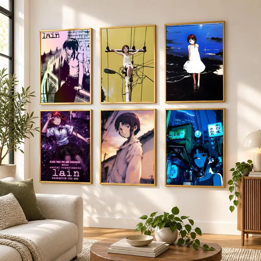 Anime Serial Experiments Lain Poster HD art sticky wall waterproof home living room bedroom bar aesthetic decoration