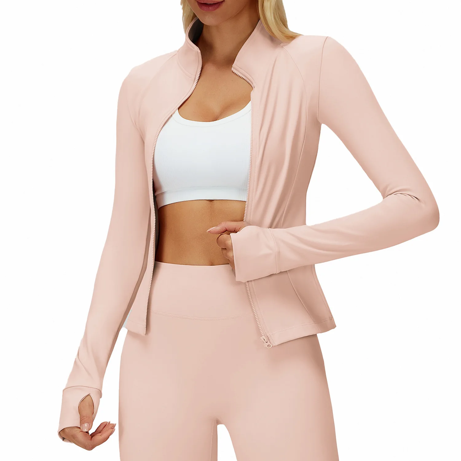 Autumn Winter Ultra-Soft Fabrics Casual Tight Sports Jackets Women Zipper Yoga Clothes Female Quick-Dry Long Sleeve Sportswear