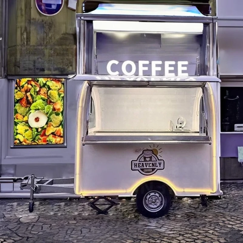 Amazing Price Trailer Coffee Cart Hot Dog Ice Cream Mobile Food Truck with Fully Equipped Food Trailer Support Customized