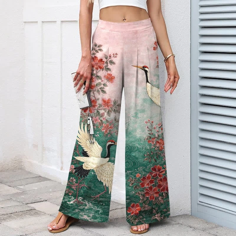 2026 Summer Fashion Style New Brother Xianhe Flower Style 3D Printed Loose Straight Leg Pants Street Sports and Leisure Pants