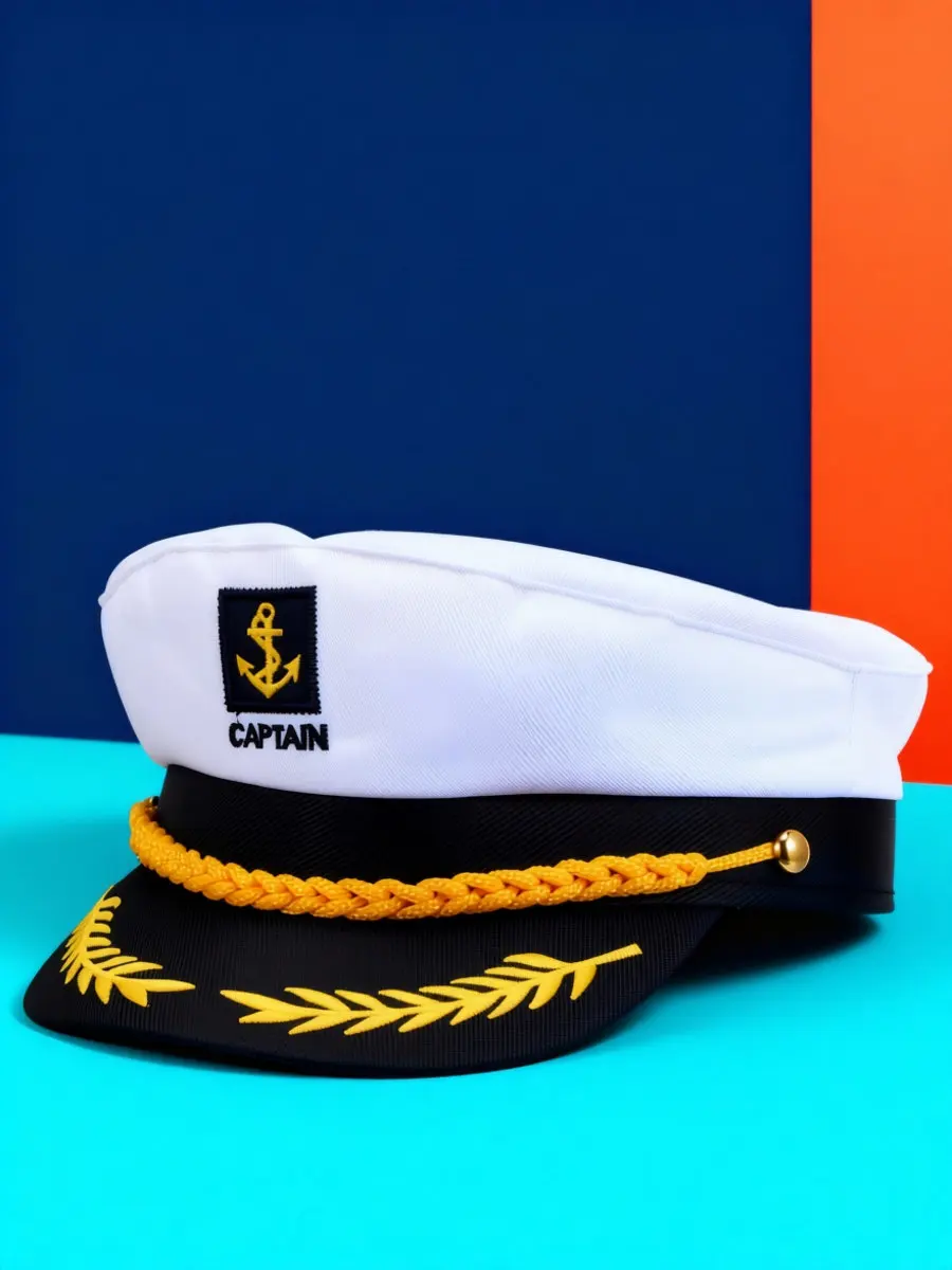 Premium Embroidered Captain Hat Navy Hat for Adults Kids Costume Party Daily Wear Yacht Boat Ship Theme Sailor