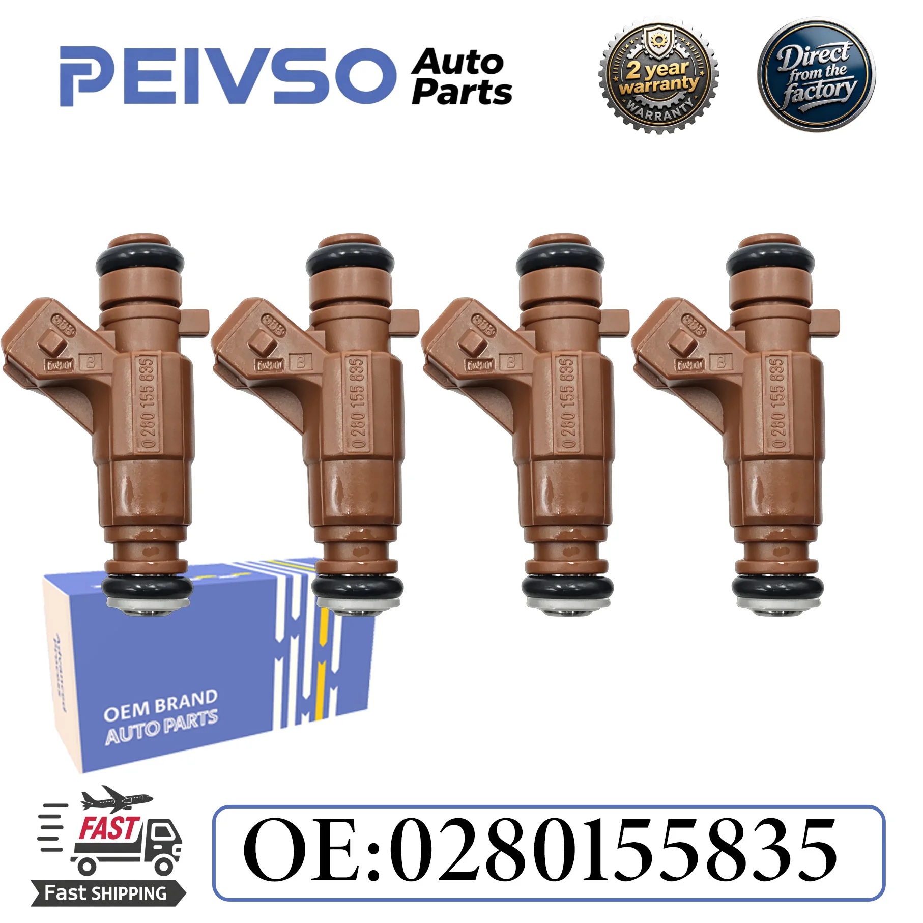 PEIVSO 4pcs/lot Fuel Injectors 0280155835 0409060315 For 1997-2005 Volkswagen Kombi 1.6L L4 Auto Parts