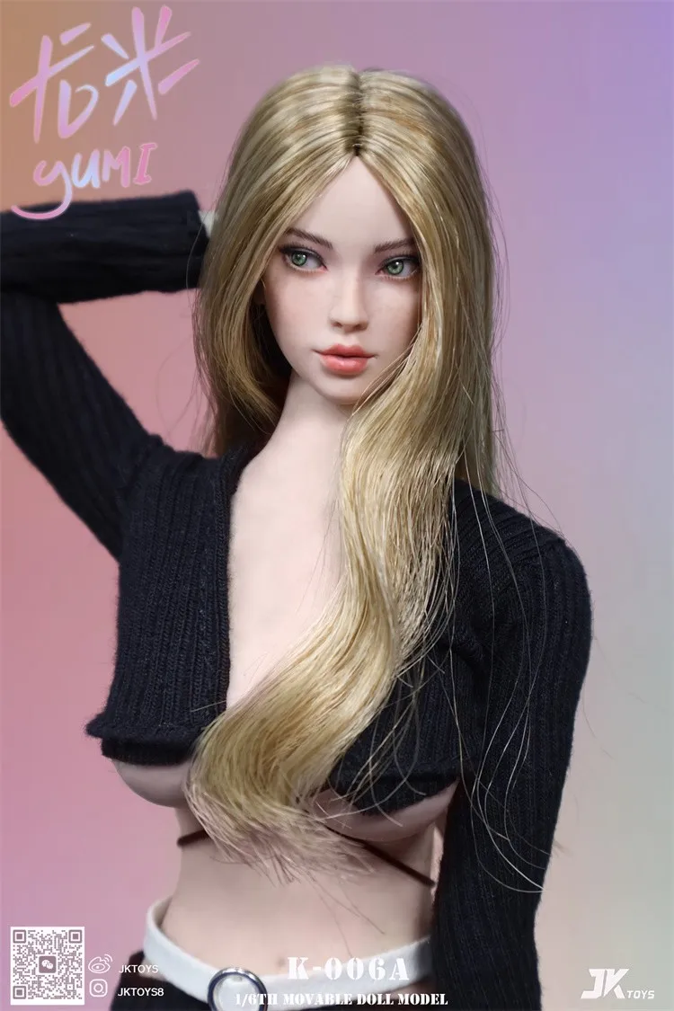 F Jktoys K-006 1/6 Soldier Half Blood Beauty Yumi Head Carving Movable Eyes Fit 12'' Action Figure Model Toy In Stock