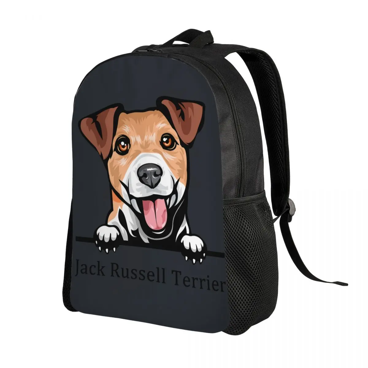 Customized Peeking Dog Jack Russell Terrier Travel Backpack  School Laptop Bookbag Pet Animal College Student Daypack Bags