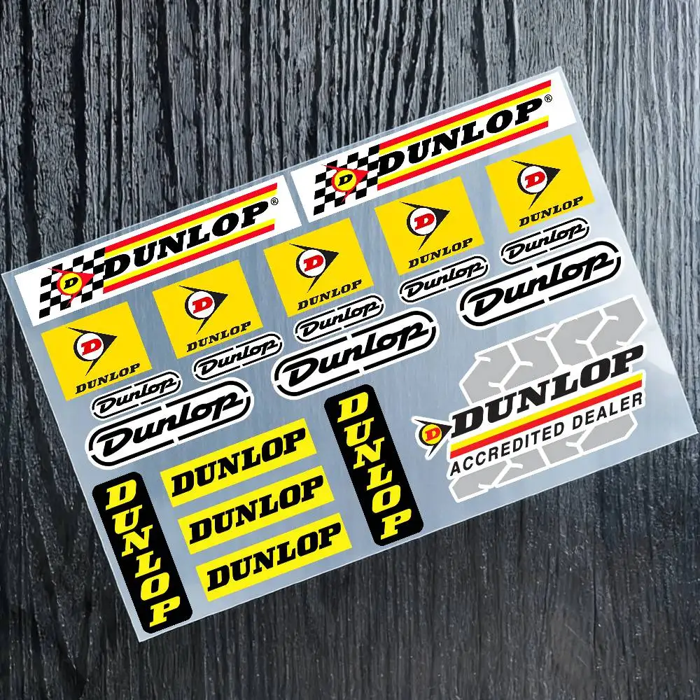 

For DUNLOP Reflective Motorcycle Stickers, 3M Safety Warning At Night In The Dark Scooter Helmets