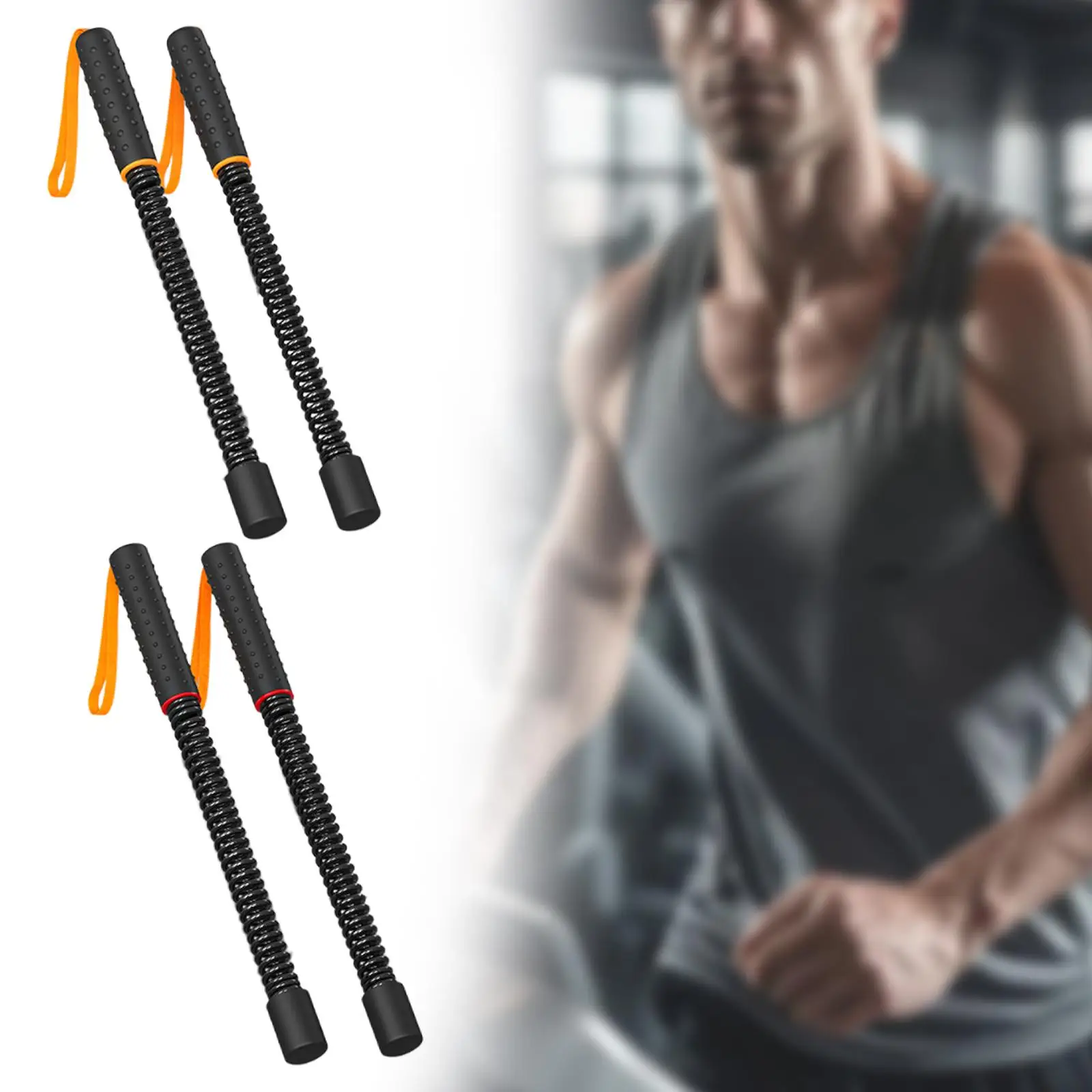 2x Ropeless Battle Ropes Exercise Bar Equipment Practical Professional Spring Bar Exercise Ropes for Strength Training Sports