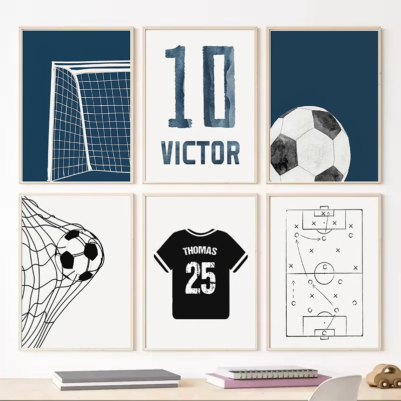 Cartoon Football Jersey Football Field Wall Art Picture Canvas Print Painting Modern Art Poster Fan Living Room Home Decor